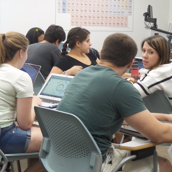 Graduate students in a workshop